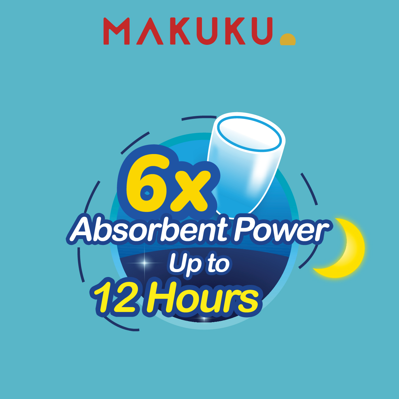 6X Absorbent Power up to 12 hours